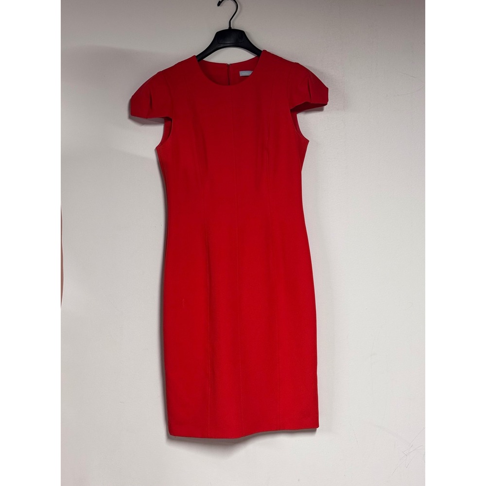Antonio Melani Red Cap Sleeve Sheath Dress Size 6 Professional Workwear Career